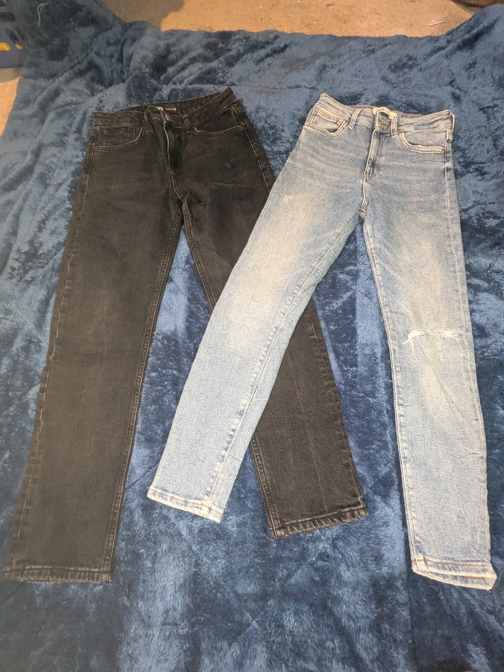 Zara Skinny Jeans Duo in Black and Light Blue